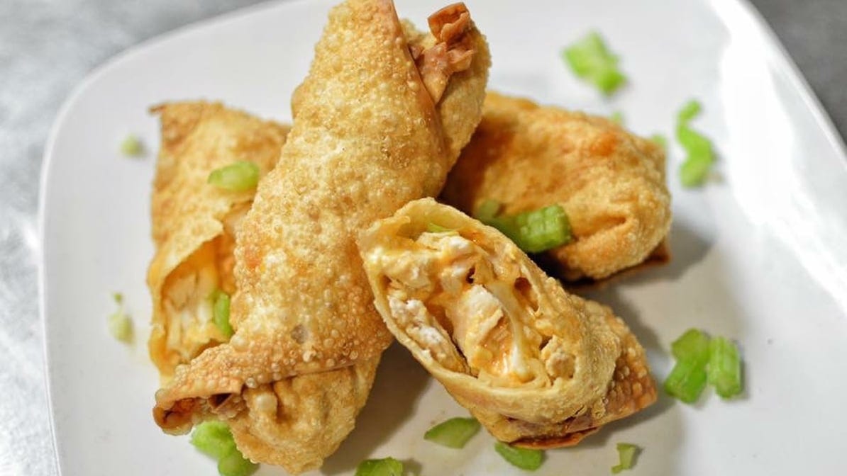 Buffalo Chicken Egg Rolls.