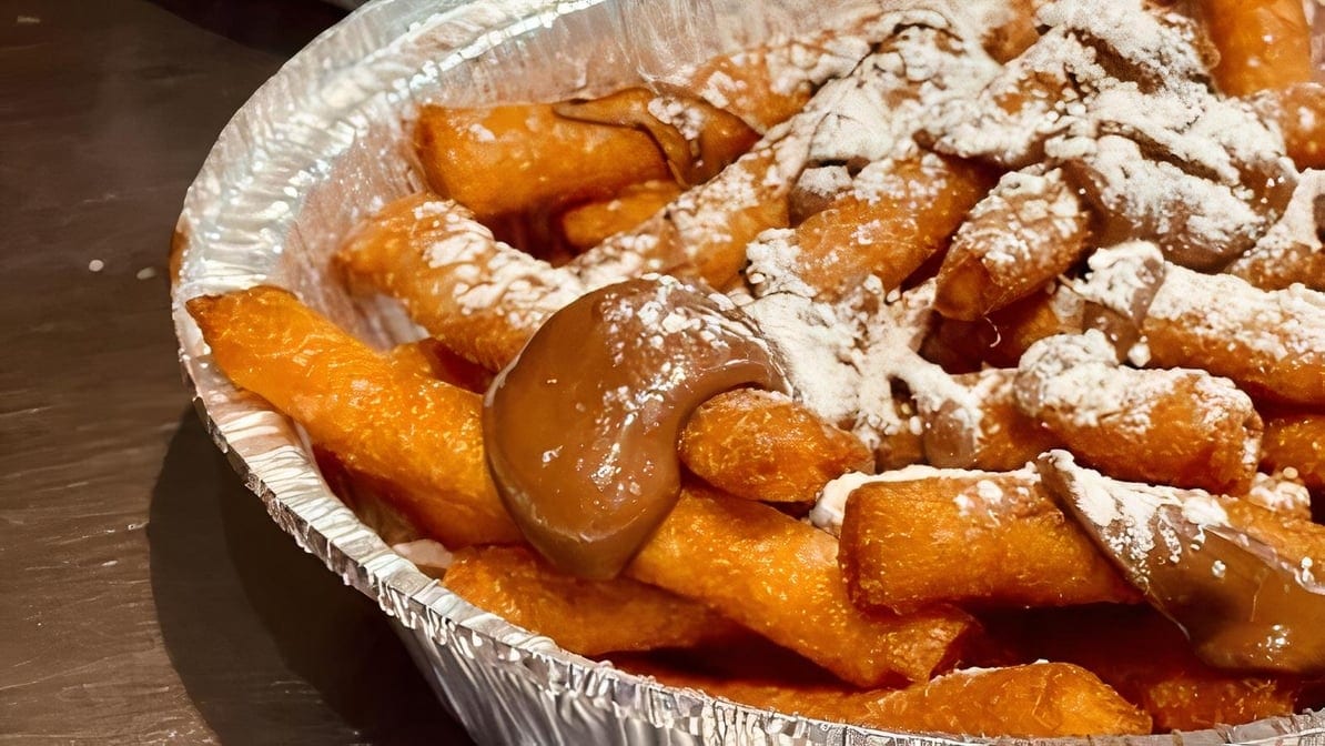 Funnel Sticks with Nutella.