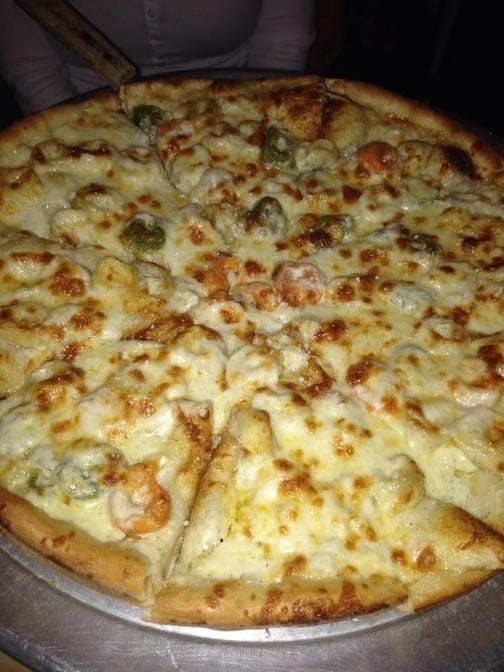 Cheesesteak Alfredo Pizza.